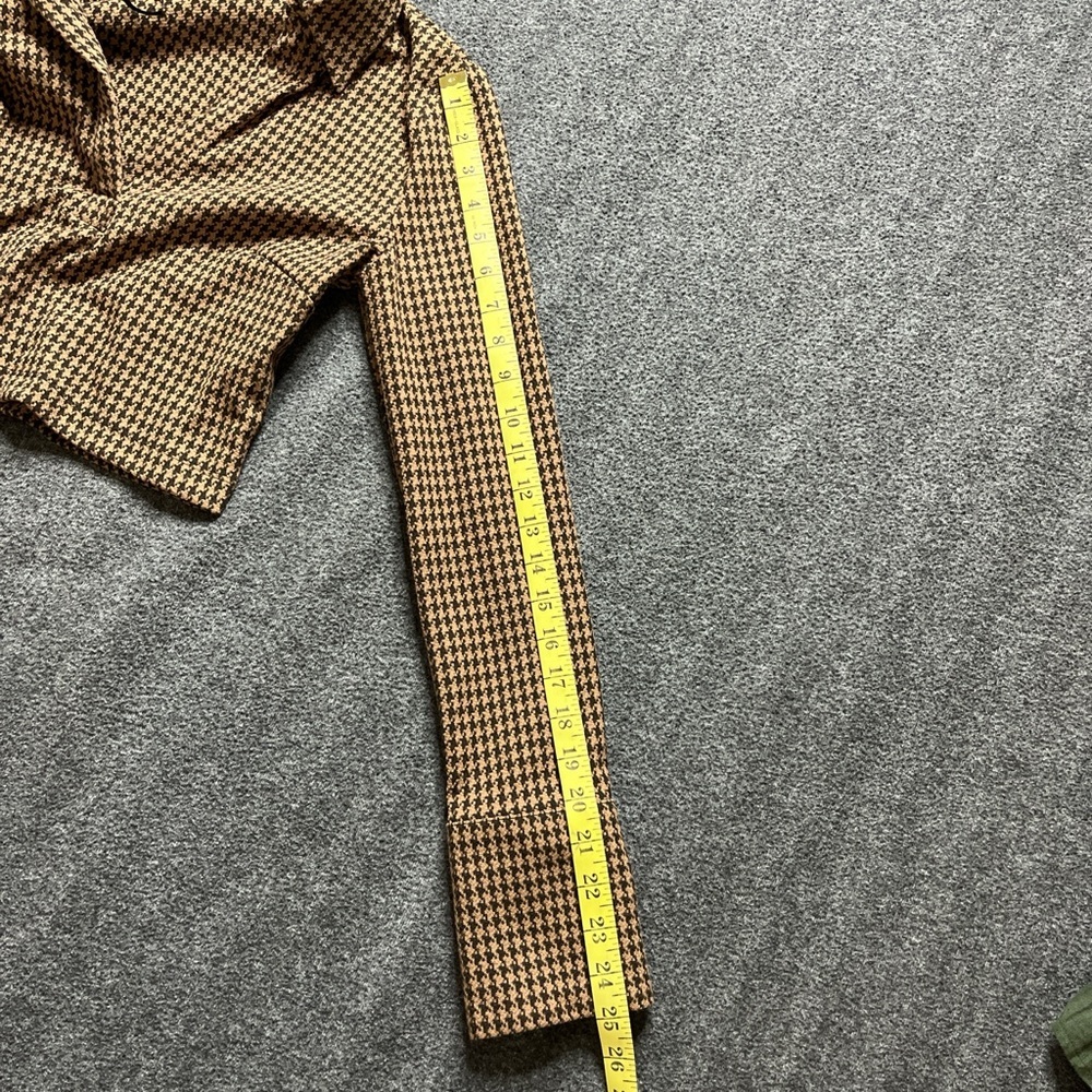 Zara Brown Houndstooth Crop Top - Picture 5 of 7